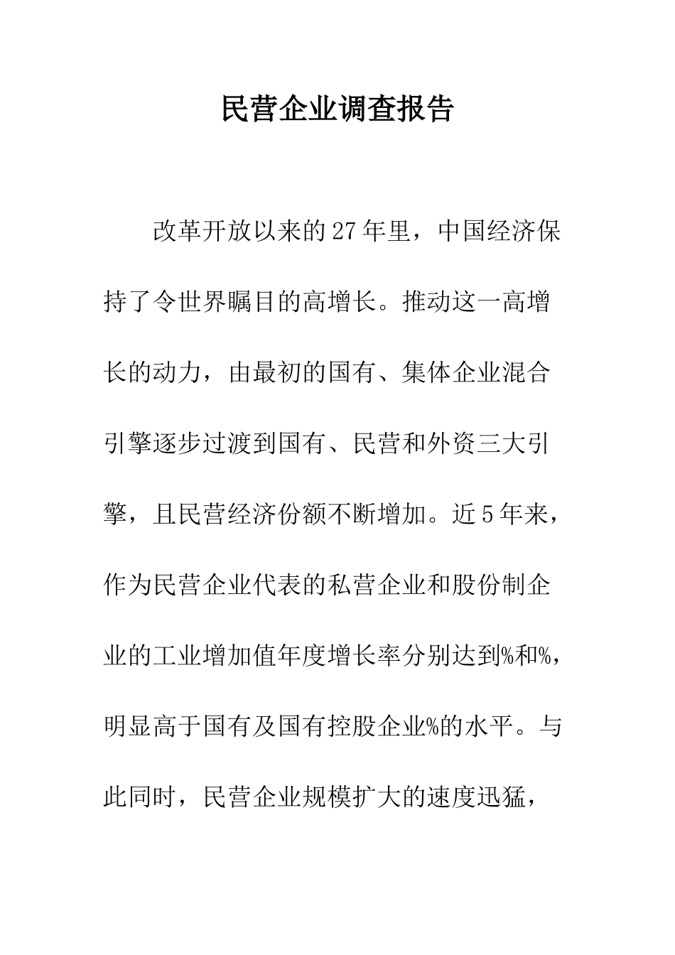 民营企业调查报告_第1页