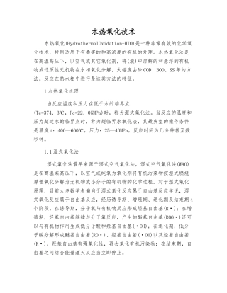 水热氧化技术