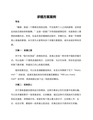 求婚方案案例