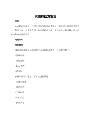 求职行动方案集