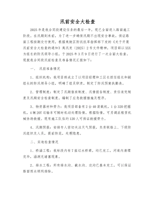 汛前安全大检查