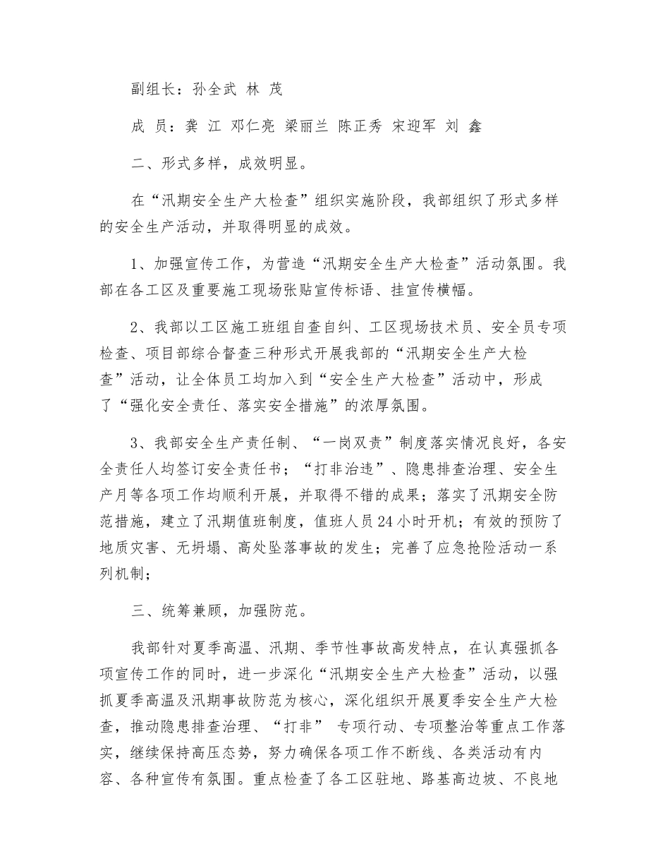 汛期安全生产大检查行动工作总结_第2页