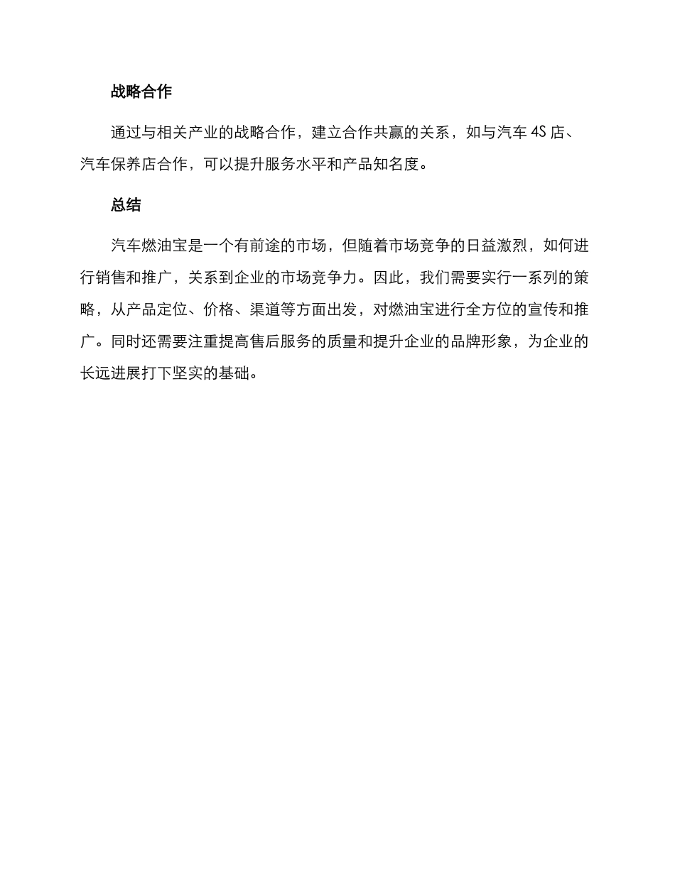 汽车燃油宝销售方案_第3页