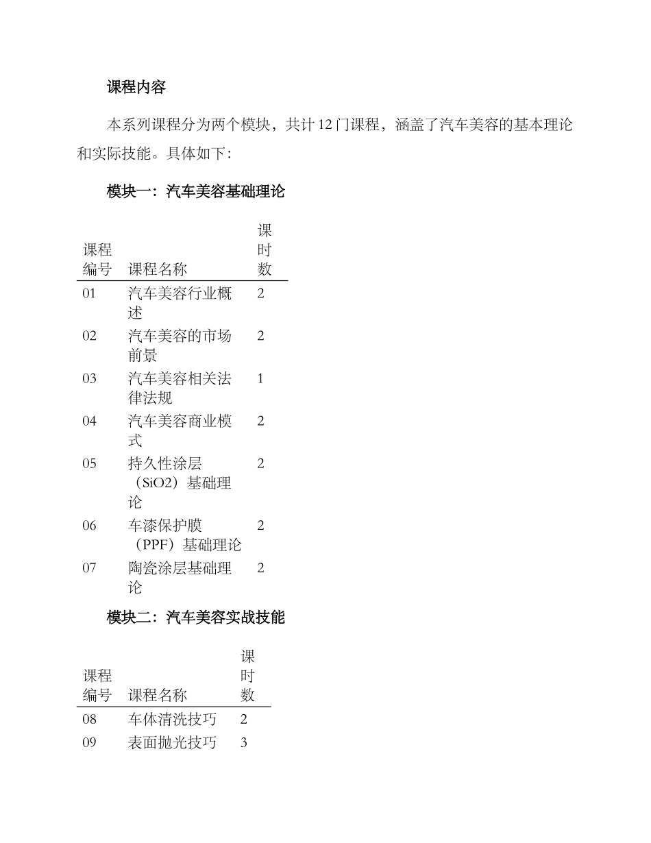 汽车美容课程计划方案_第2页