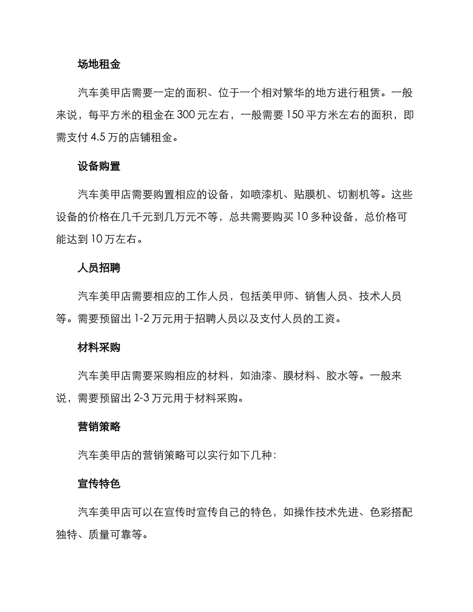 汽车美甲店创业方案_第2页