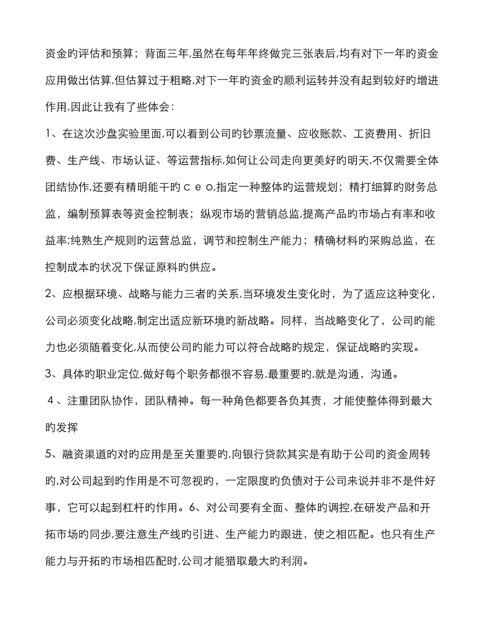 沙盘模拟财务总监工作总结_第2页