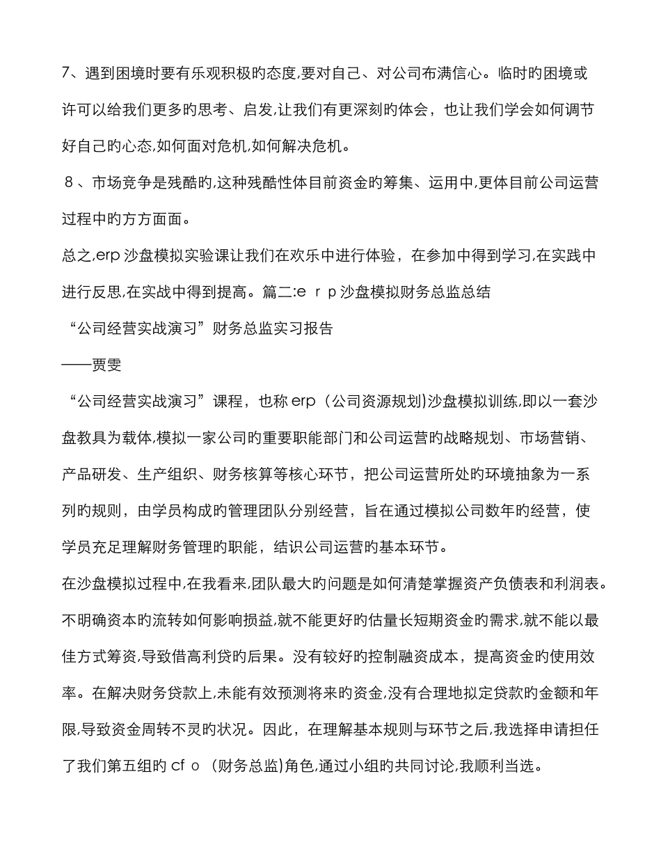 沙盘模拟财务总监工作总结_第3页