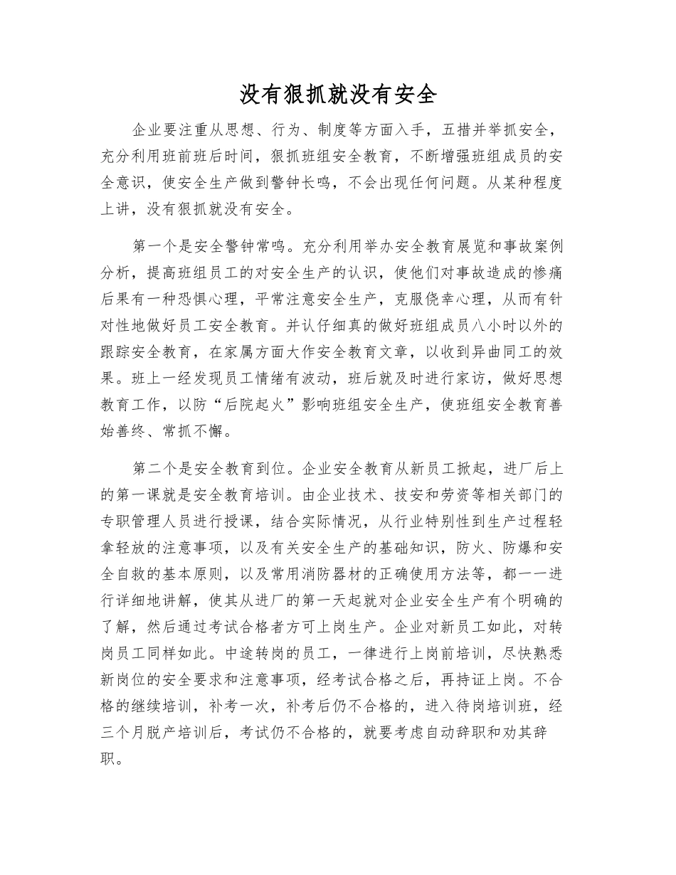 没有狠抓就没有安全_第1页