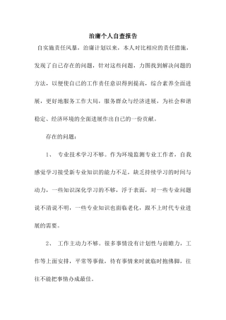 治庸个人自查报告