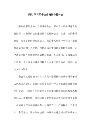 法院-学习四中全会精神心得体会