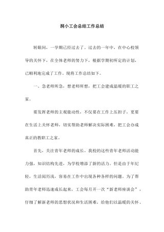 洞小工会总结工作总结