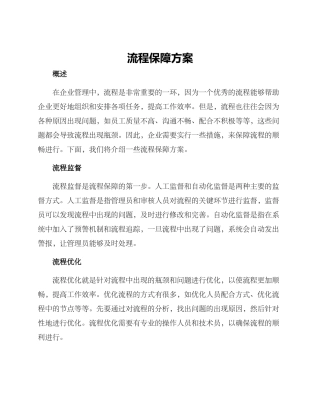 流程保障方案