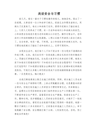 浅谈安全与习惯