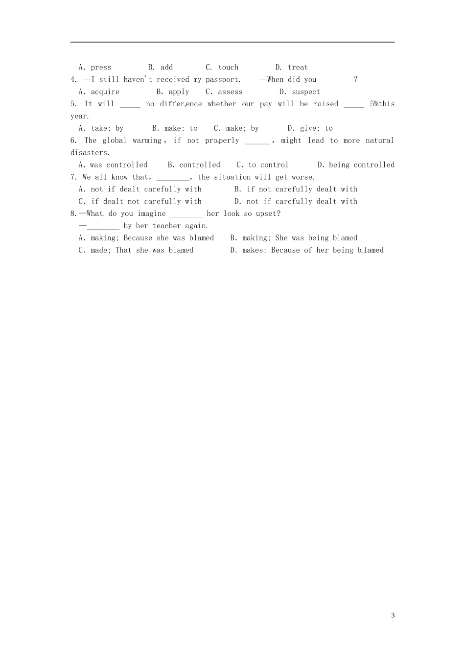 广东惠州市高二英语《Unit 5 First Aid words&expressions》学案_第3页