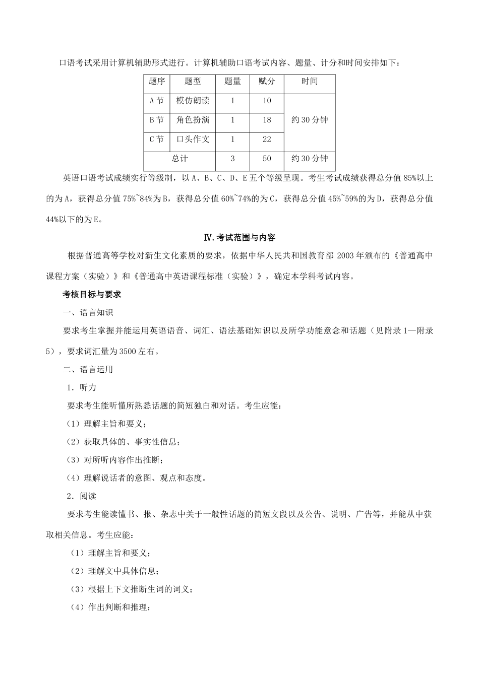 广东省2013年高考英语考试说明_第2页