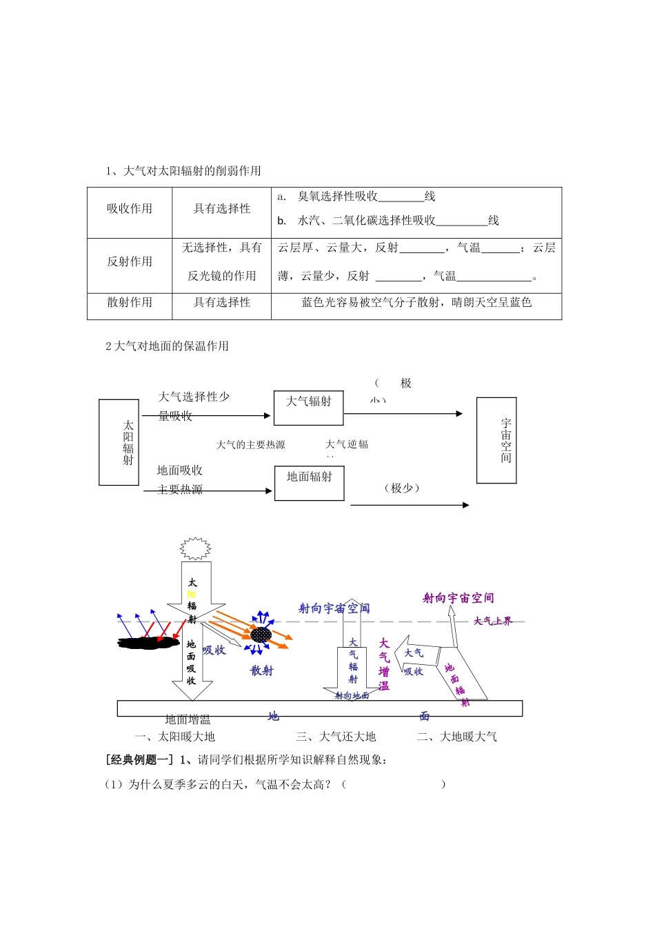 广东省2013学年高中地理 第2章 第1节 冷热不均引起大气运动教学案 新人教版必修1_第2页