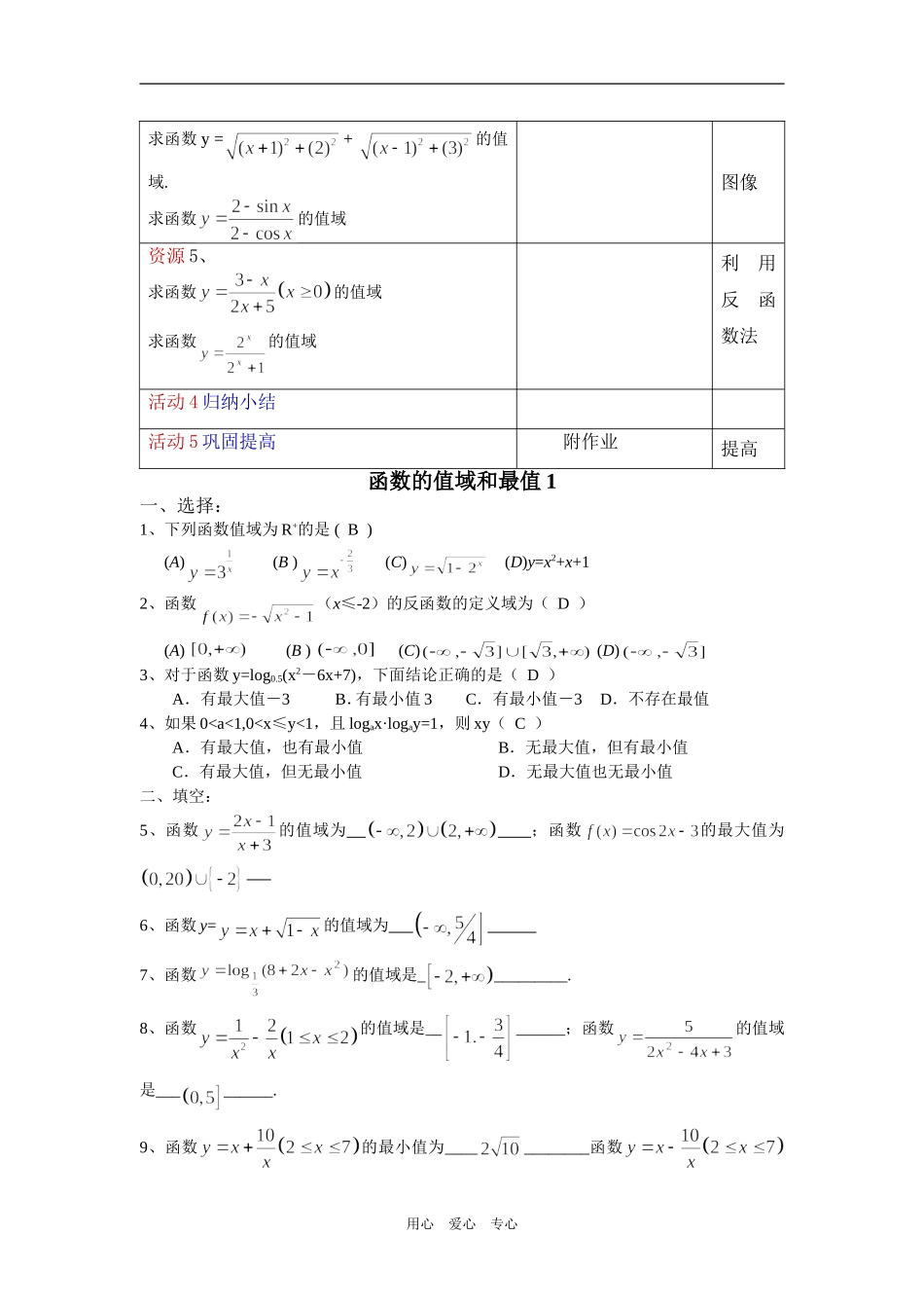 函数的值域和最值1_第3页