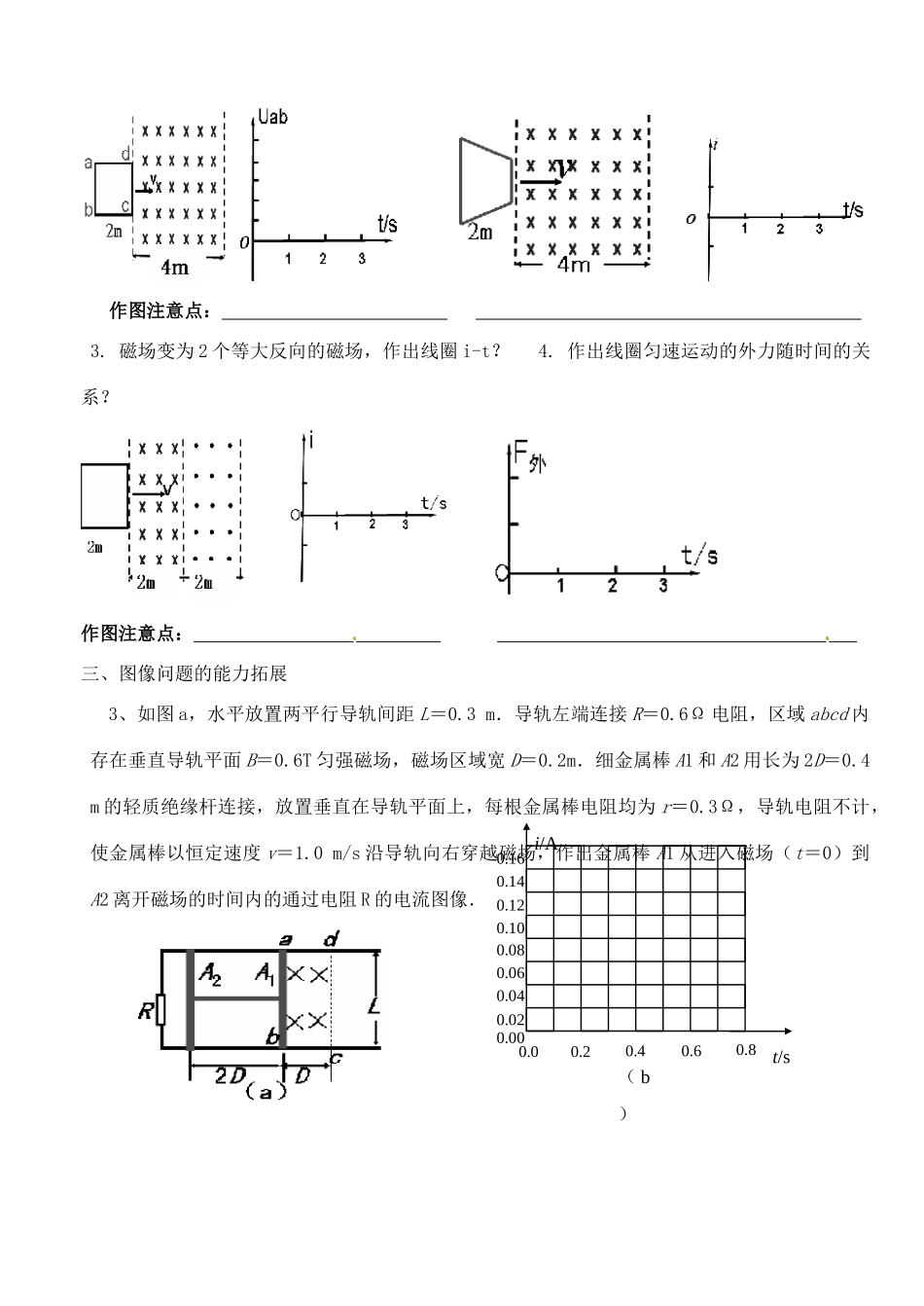 广东省佛山市第三中学2014年高中物理《电磁感应的图像问题》教案 粤教版选修3_第2页