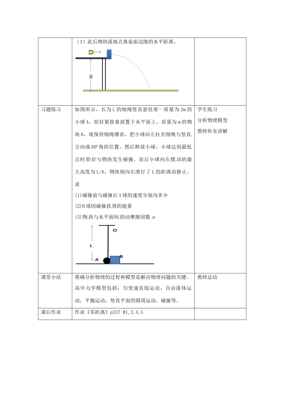 广东省佛山市第三中学2014年高中物理《物理过程中动量与能量的应用》教案 粤教版选修3_第3页