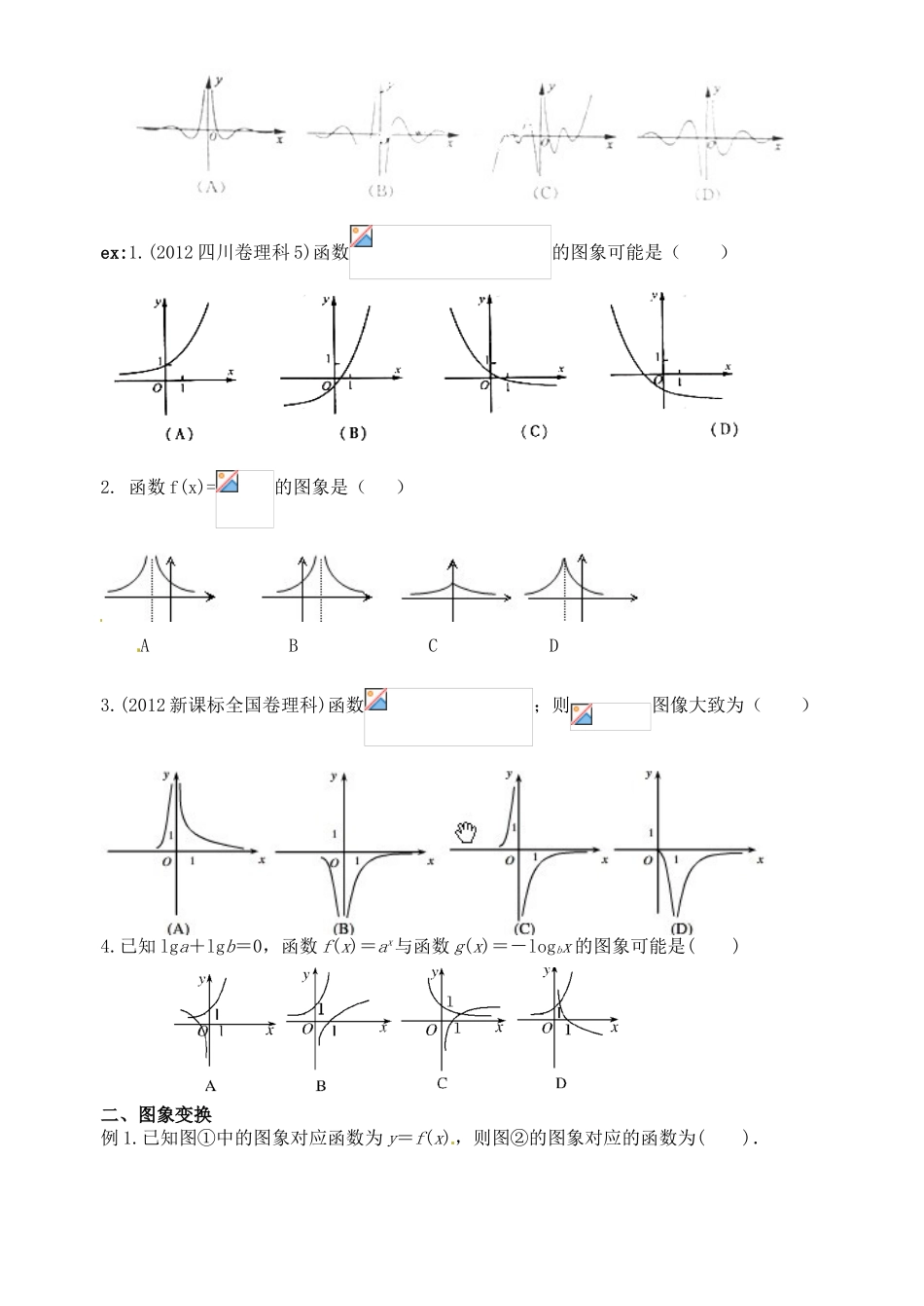 广东省佛山市中大附中三水实验中学高三数学《2.5函数的图像》基础复习学案 新人教A版_第2页
