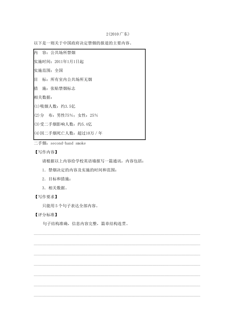 广东省中山市古镇高级中学2012届高三英语 基础写作真题素材 人教版_第3页