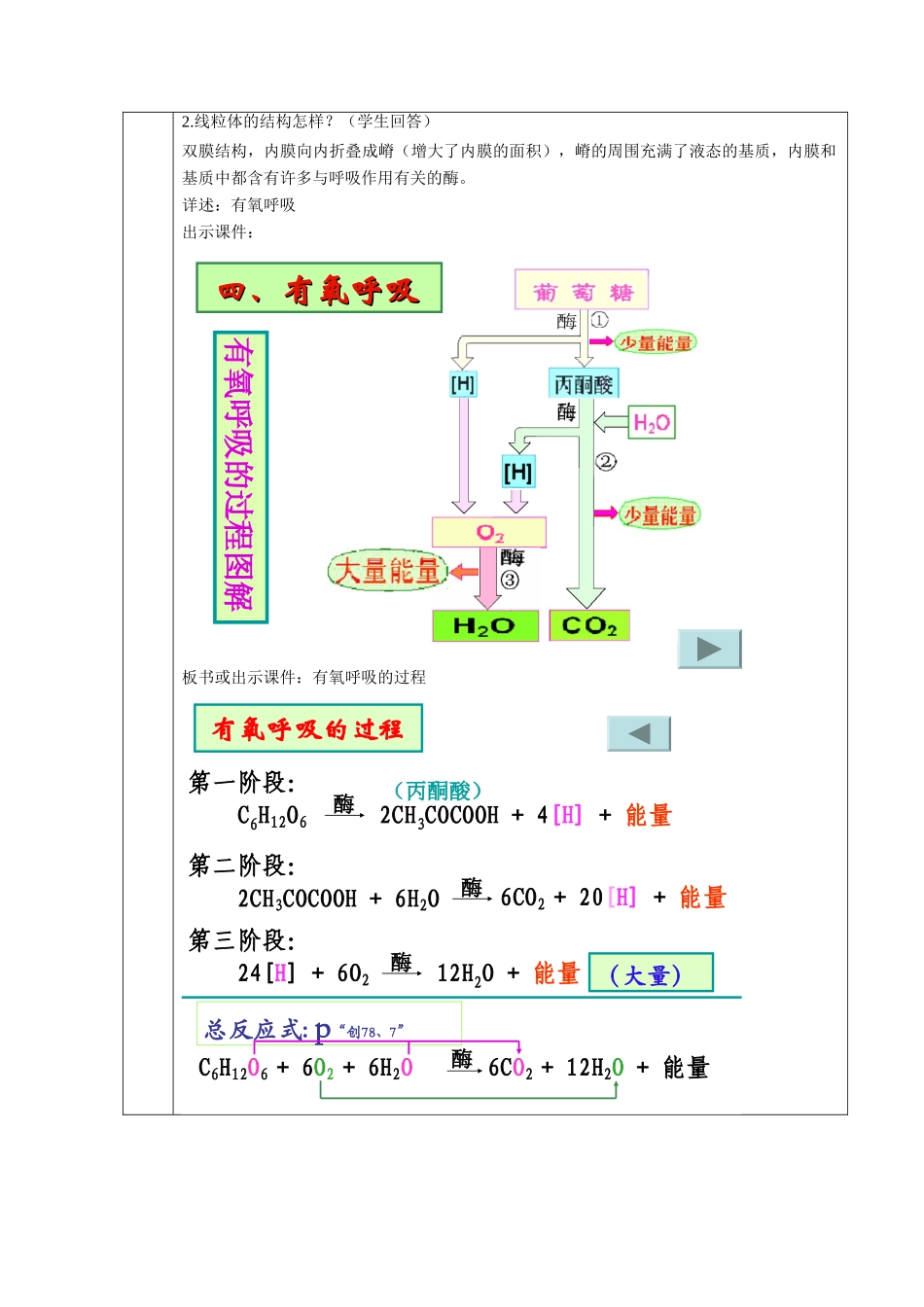 广东省德庆县孔子中学2014高中生物 第3节 ATP的主要来源 细胞呼吸教案 新人教版必修1_第2页