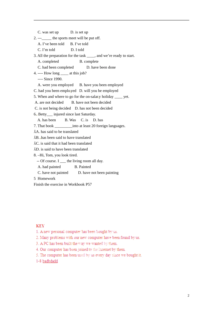 广东省惠州市惠东县惠东荣超中学高中英语  Unit3 Computer第3学时Grammar学案 新人教版必修2 _第2页