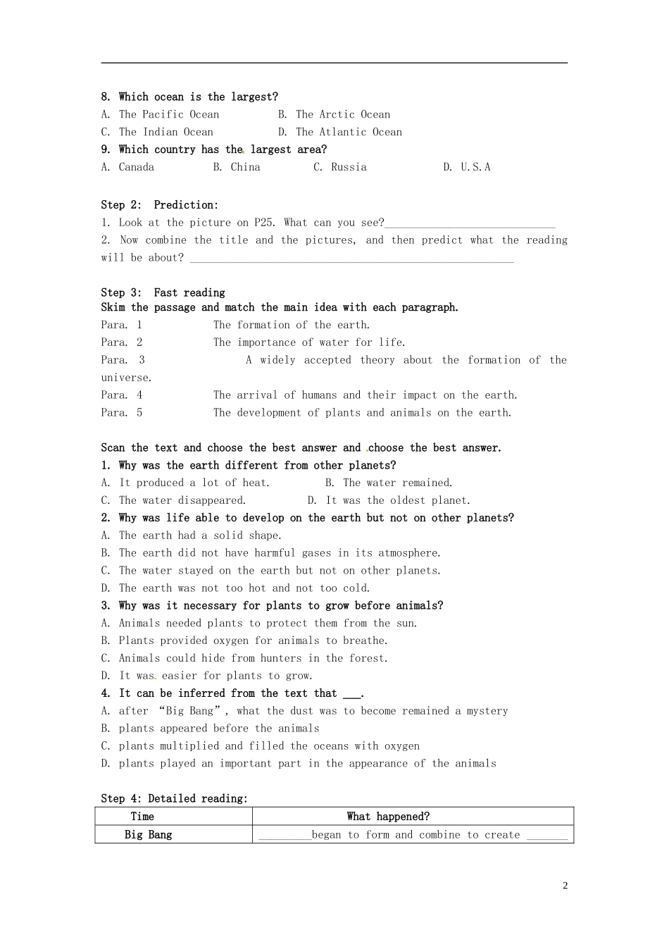 广东省惠州市惠东县惠东荣超中学高中英语 Unit4 Reading学案 新人教版必修3_第2页
