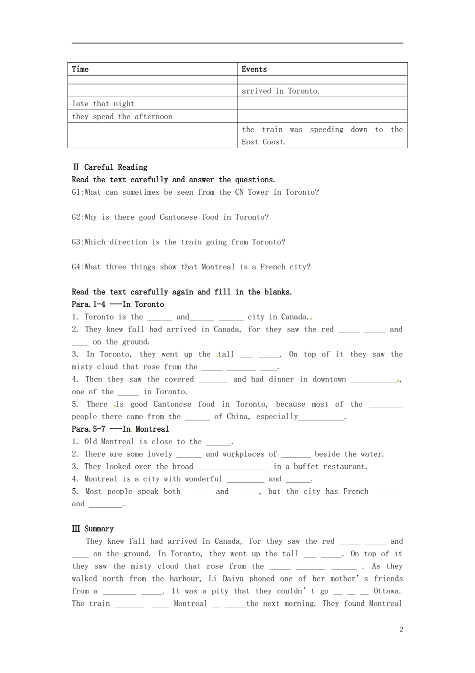 广东省惠州市惠东县惠东荣超中学高中英语 Unit5 Using language学案 新人教版必修3_第2页