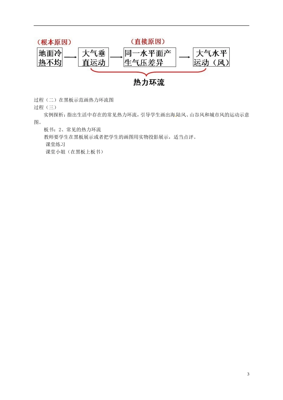 广东省江门市新会华侨中学2014年秋高中地理 2.1 冷热不均引起的大气运动教学设计 新人教版必修1_第3页