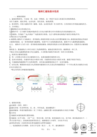 广东省罗岗高中物理复习：磁场（教案）新人教版