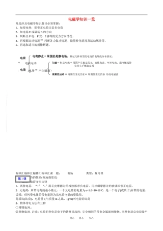 广东省罗岗高中物理复习：电场（教案）新人教版