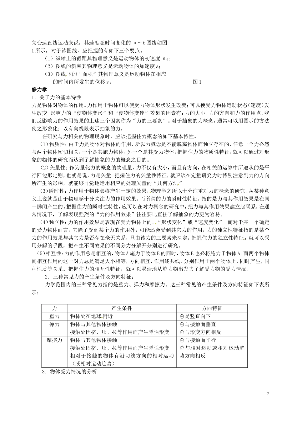 广东省陆丰市东海中学高中物理 初高中衔接 第10讲 知识体系化导学案 新人教版必修1_第2页