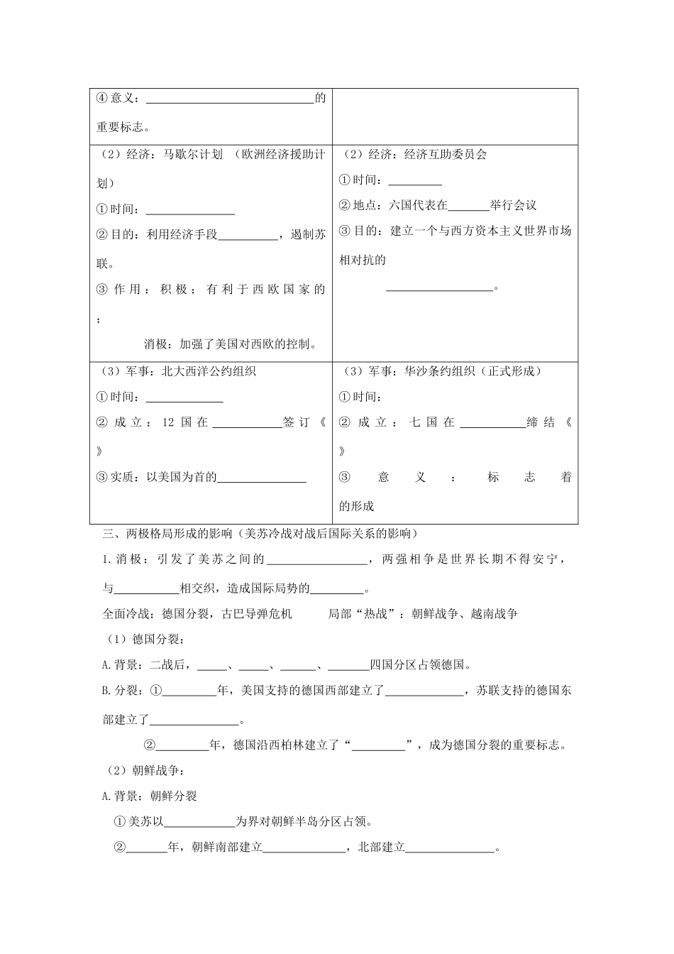 广东省阳东县第二中学2013届高考历史一轮复习 专题九 当今世界政治格局的多极化趋势学案_第2页