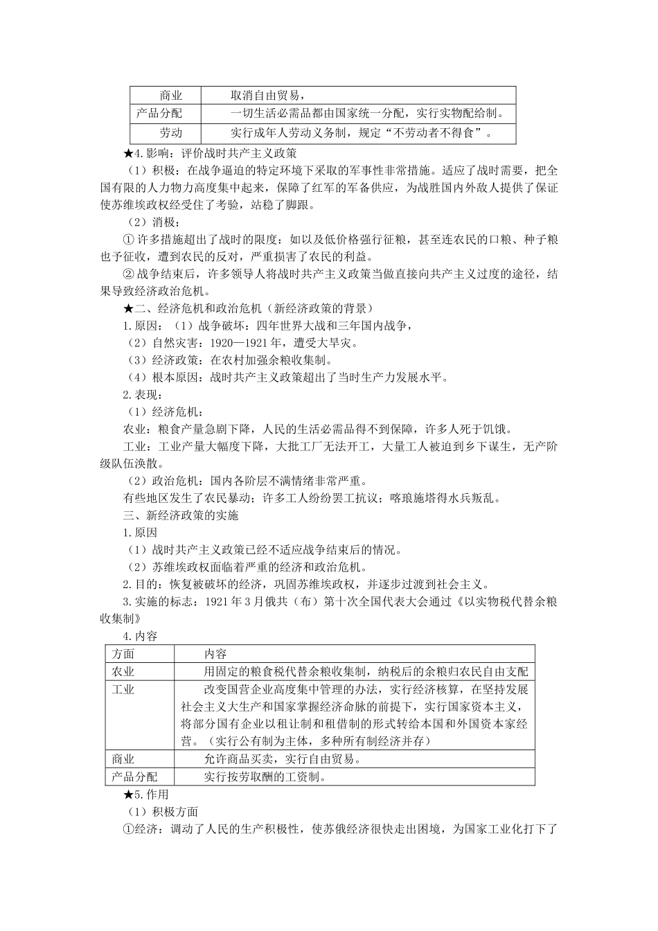 广东省阳东县第二中学2013届高考历史一轮复习 专题七 苏联社会主义建设的经验与教训学案 必修2_第2页