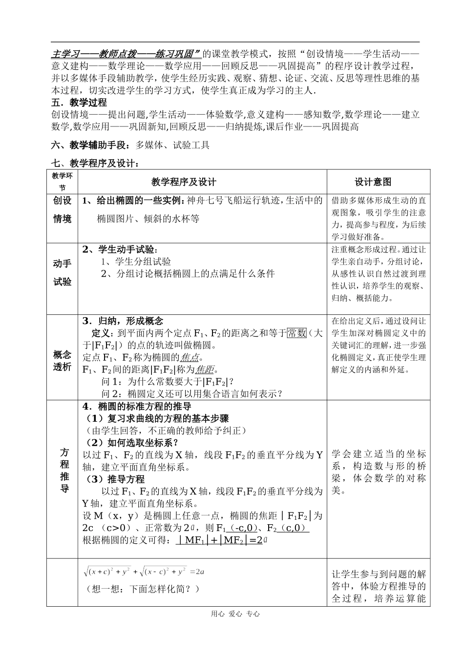 广东省重点高中高二数学椭圆及其标准方程教案_第2页