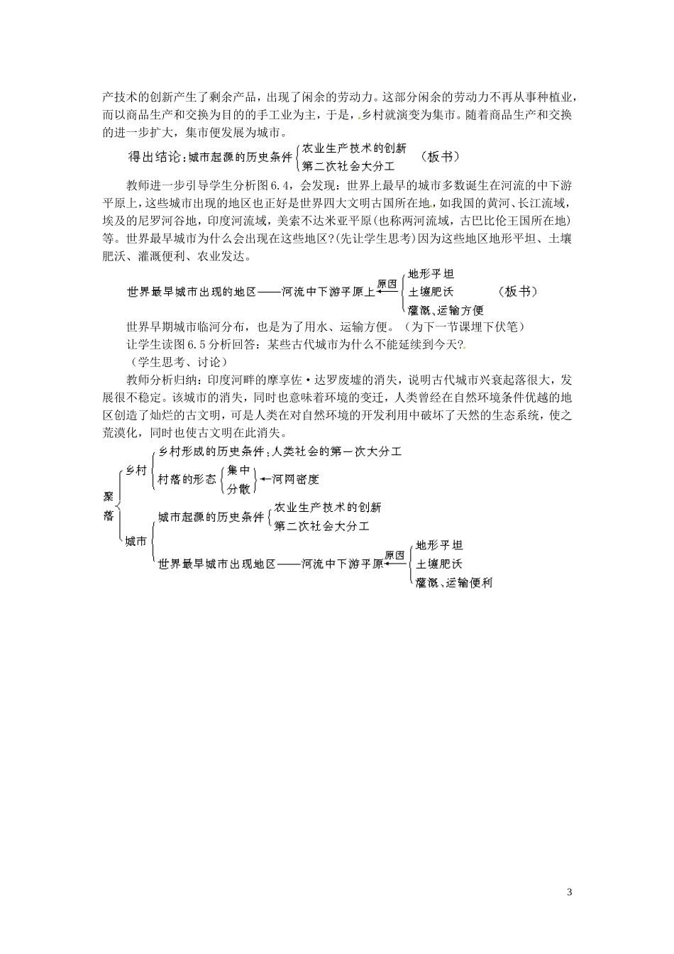 河北省保定市物探中心学校第一分校2014年高考地理 6.1 聚落的形成复习教案 新人教版_第3页