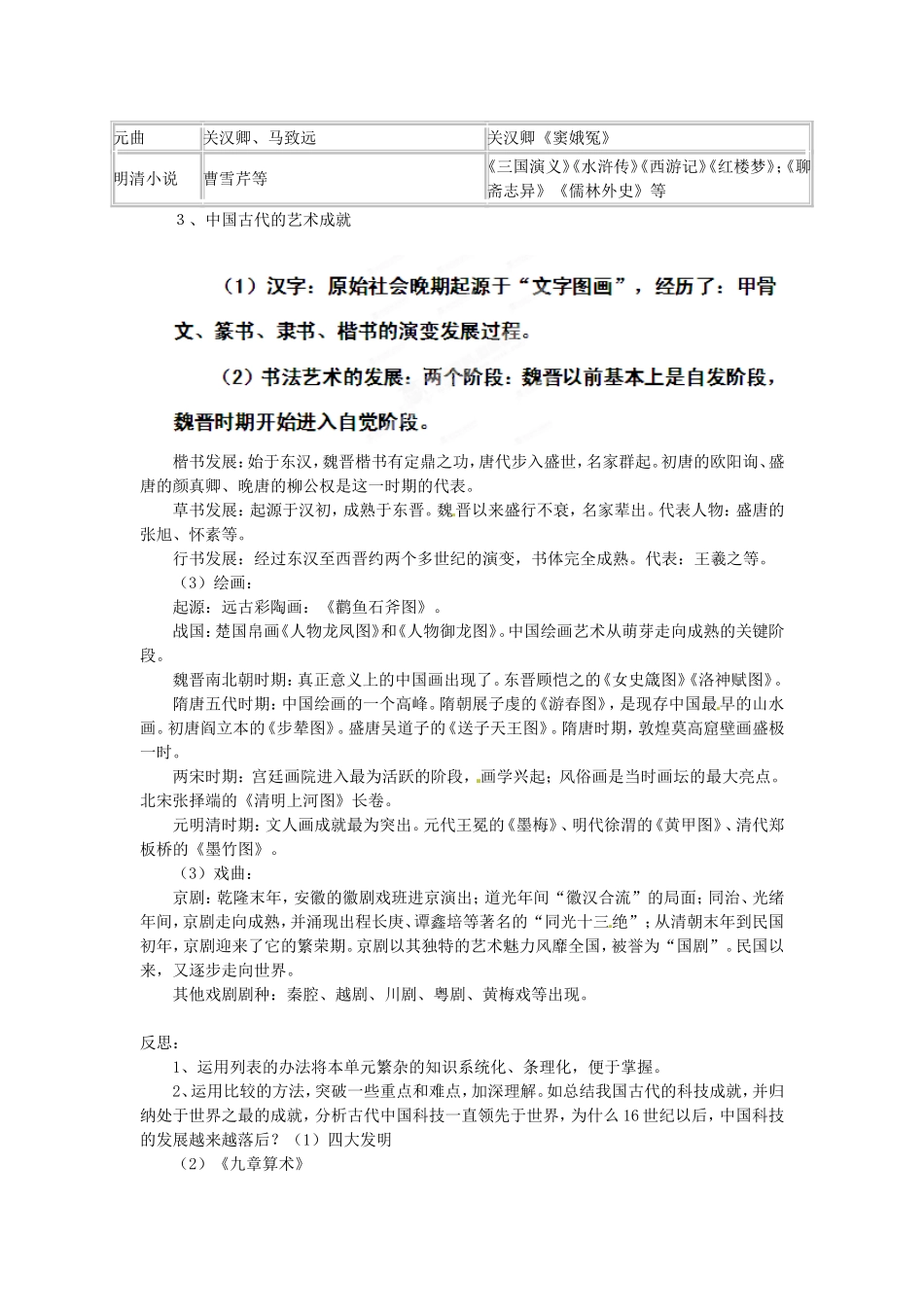 河北省保定市物探中心学校第一分校2014年高中历史 古代中国的科学技术与文学艺教案 人民版必修3_第2页