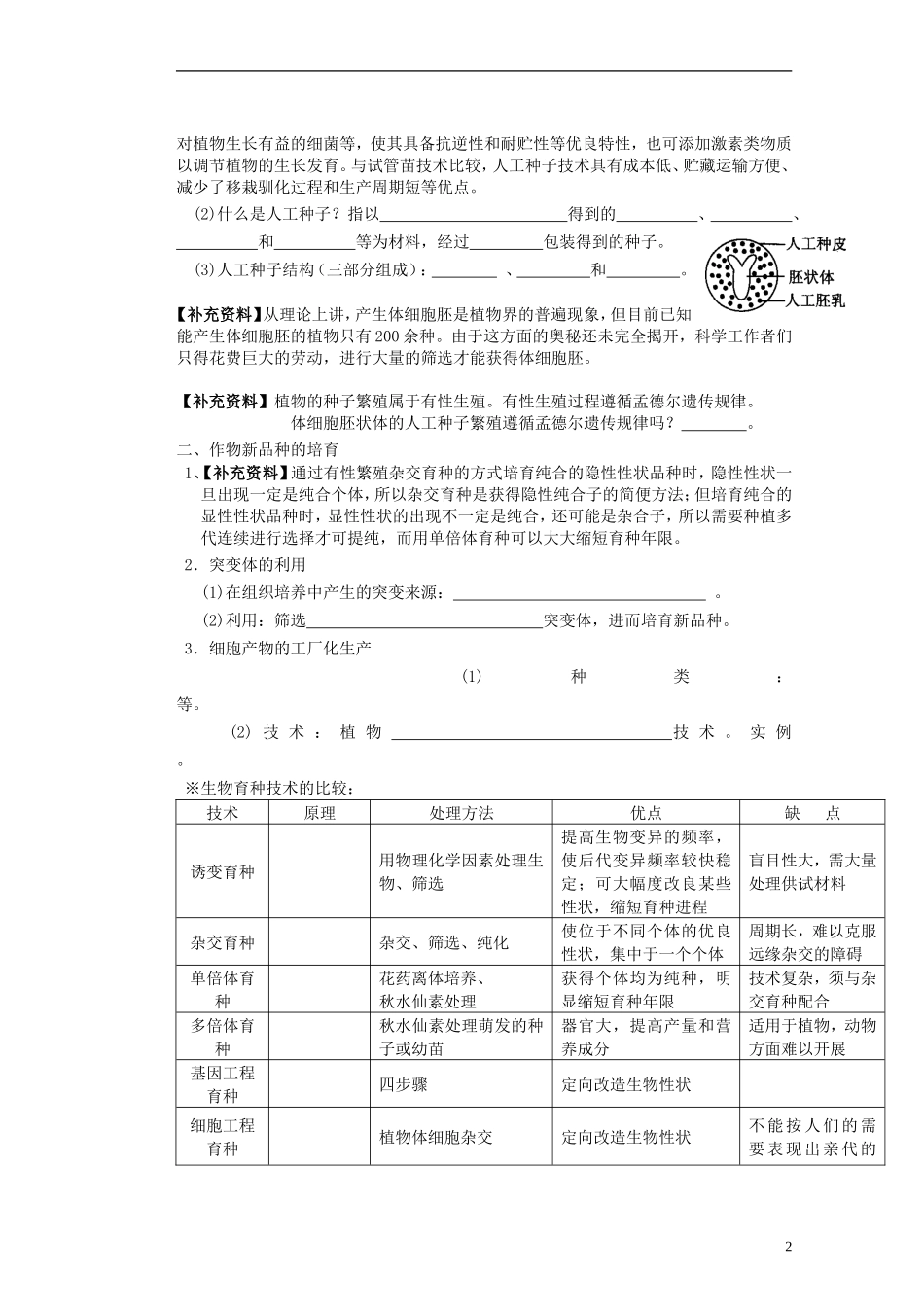 河北省存瑞中学2013-2014学年高二生物《第二章植物细胞工程的实际应用》精品新授课教学案 新人教版_第2页