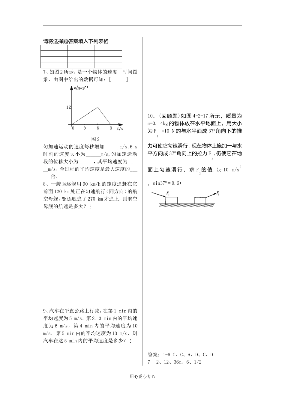 河北省昌黎县第一中学高中物理第二章直线运动第二节 位移、速度和时间关系学案必修一_第2页