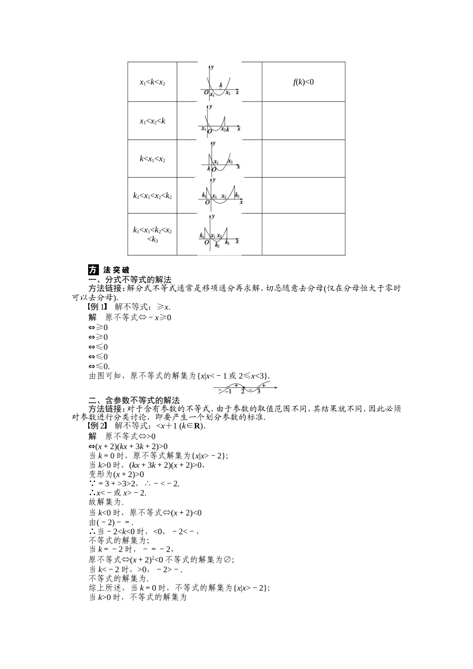 河北省春晖中学2013-2014学年高中数学 3.3 一元二次不等式及其解法学案 新人教B版必修5_第2页
