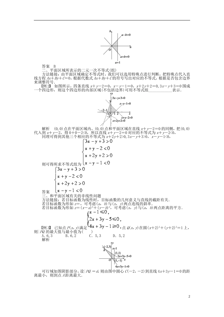 河北省春晖中学2013-2014学年高中数学 3.5 二元一次不等式（组）与简单的线性规划问题学案 新人教B版必修5_第2页