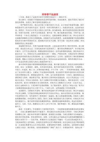河北省衡水中学2014年高三语文 感悟青春 青春禁不起虚度作文素材