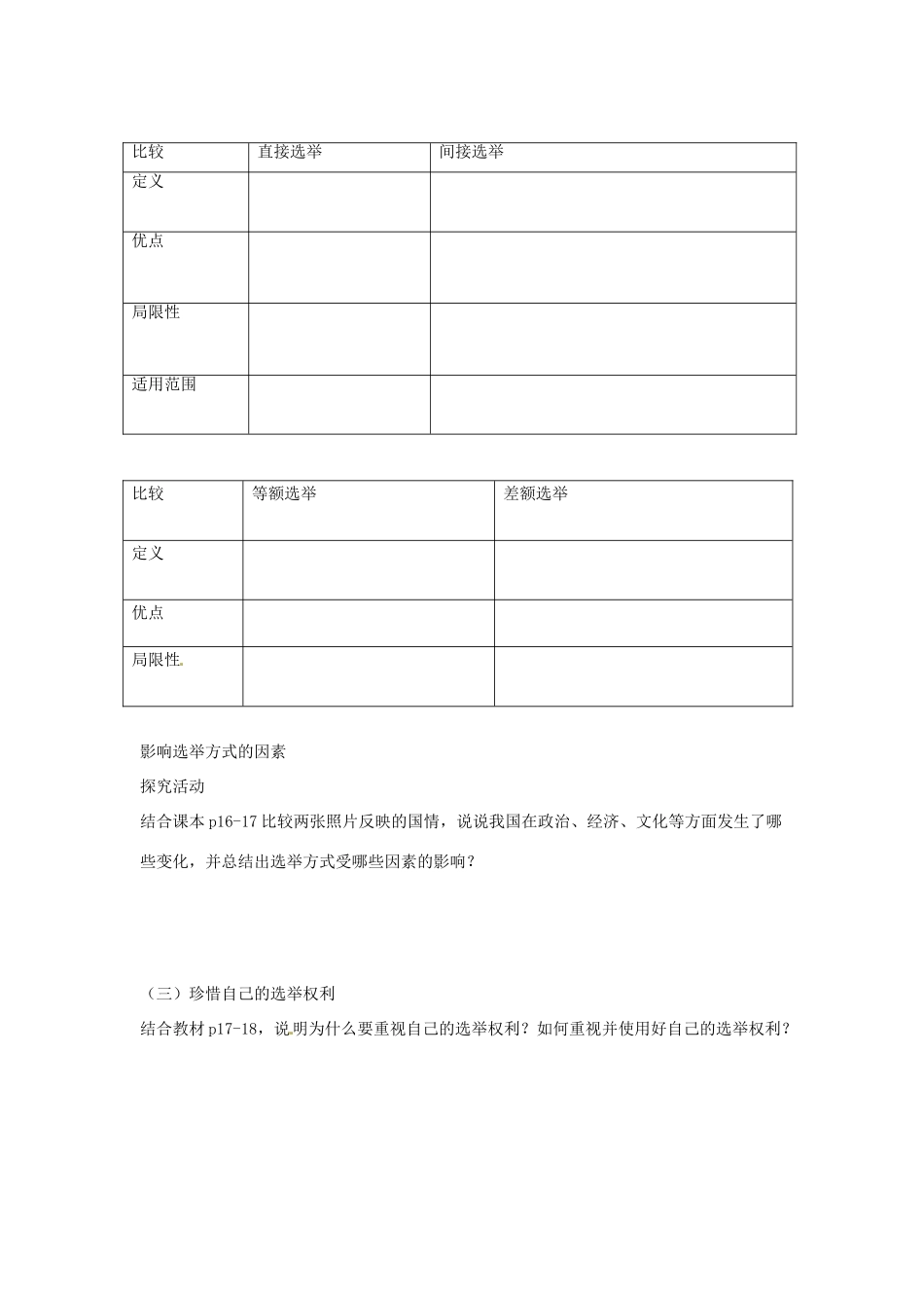 河北省清河县清河中学高一政治2.1《民主选举》学案_第2页