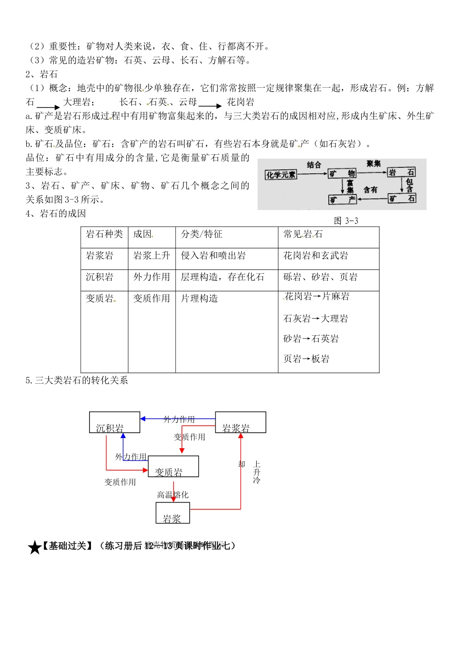 河北省邯郸四中高中地理《第二章第一节地壳的物质组成和物质循环》导学案 湘教版必修1_第2页