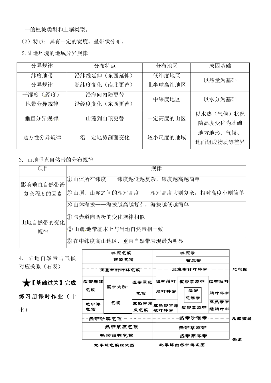 河北省邯郸四中高中地理《第三章第三节自然地理环境的差异性第一课时》导学案 湘教版必修1_第2页