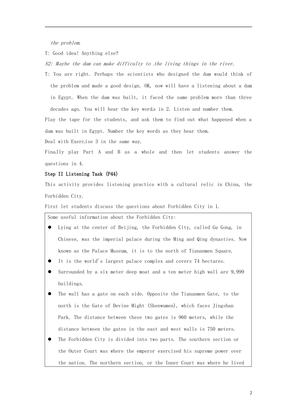 河北省邯郸四中高中英语 Using language Listening教学案 新人教版必修2_第2页