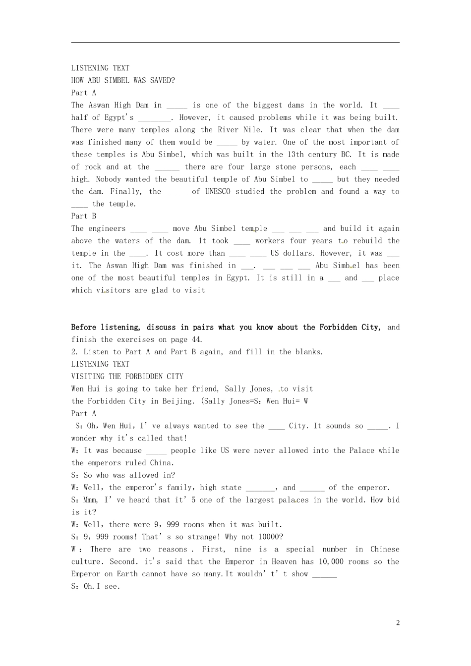 河北省邯郸四中高中英语 Using languagelistening导学案 新人教版必修2_第2页