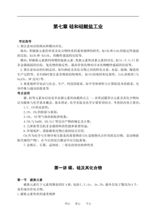 硅和硅酸盐工业