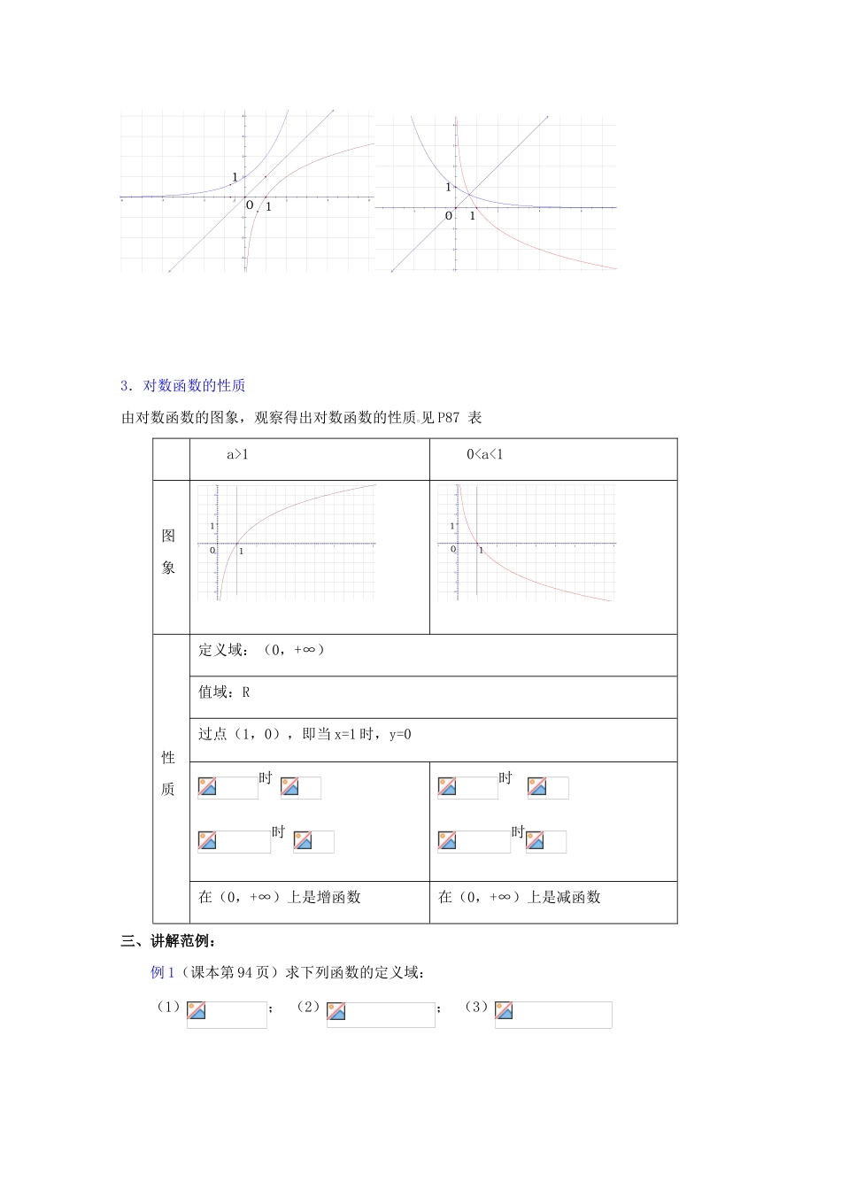 贵州省贵大附中2011届高三数学复习 对数函数的定义、图象、性质教学案 旧人教版_第3页